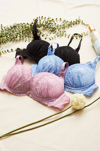 【northerly bra フィットシリーズ 谷間メイク】カシュクールレースモールドブラジャー&ショーツセット