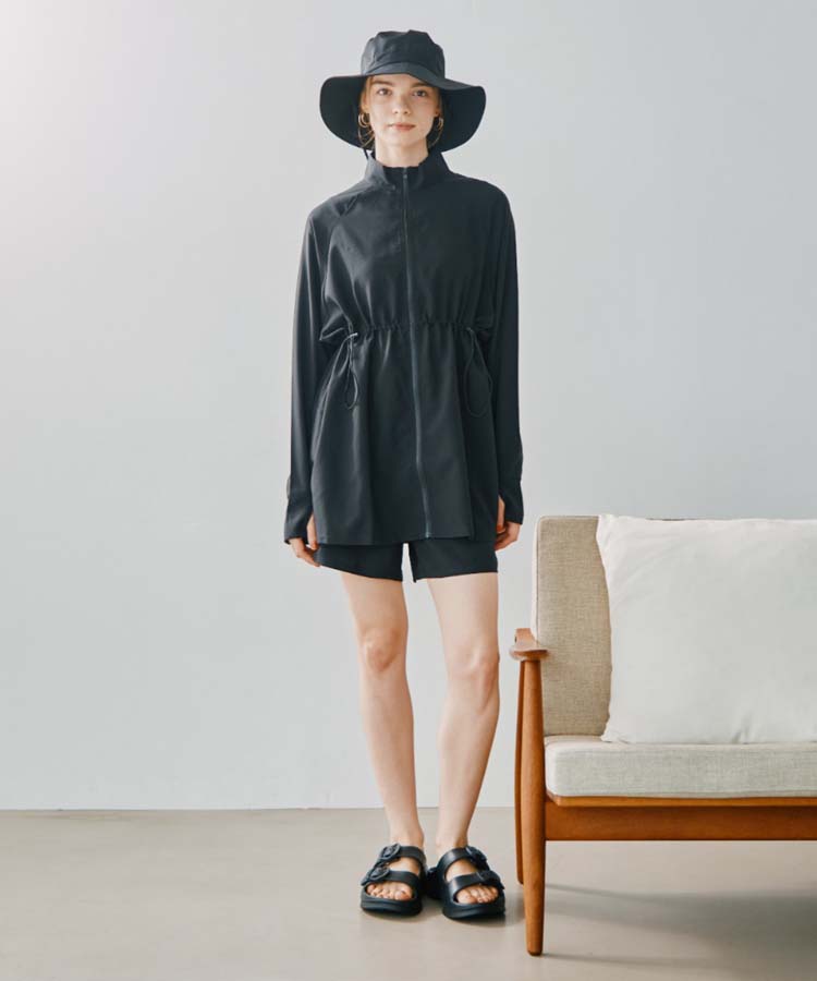 紫外線防止】【UVカット】WEB限定 バケットハット付きUVカットリブ