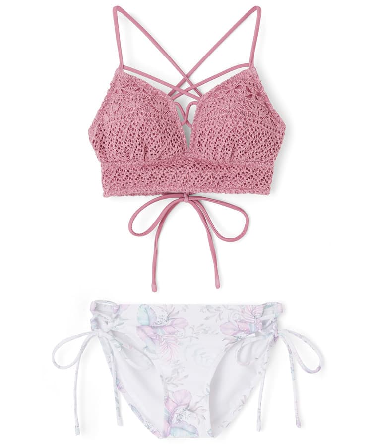 まるページ 2026年新作】ストラッピービキニヘルシーリーフ柄【Beach Queen