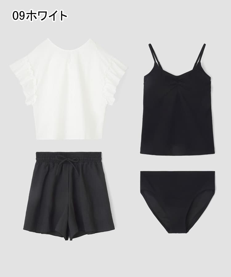 2026年新作】タンキニ水着+フリルTシャツ+サッカーギンガムボトム付き4