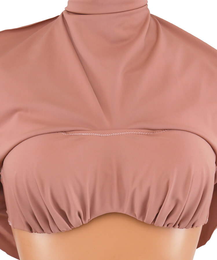 無地2段フレアトップ ハイウェストビキニ 水着【BLUE EDGE】