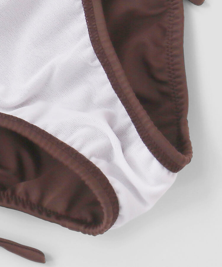 無地2段フレアトップ ハイウェストビキニ 水着【BLUE EDGE】