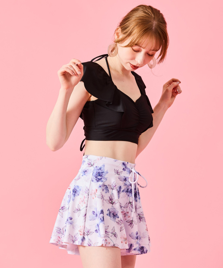 三愛水着 gingham check 3点セット「Totasu eleven」 2024年新作】water flower 3点セット水着【Totasu eleven】｜三愛水着