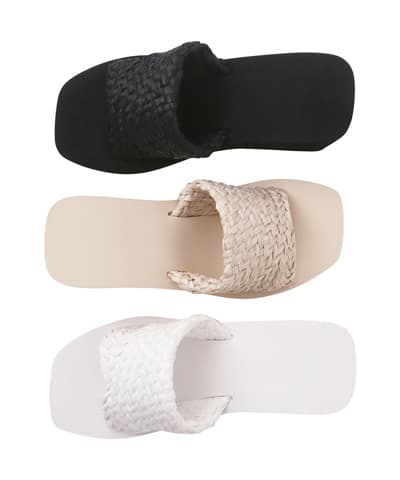 【SALE】スクエア編み込みビーチサンダル【San-ai Resort（サンアイリゾート）】