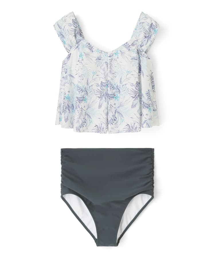 新作大人水着【2026年新作】プリントワンピ見えビキニ 9M・11L 【San