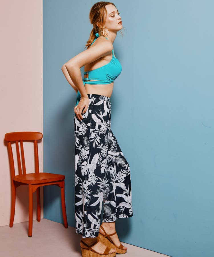 やま様 新作】無地リブ素材フレアワンショルダービキニ(258026)｜水着