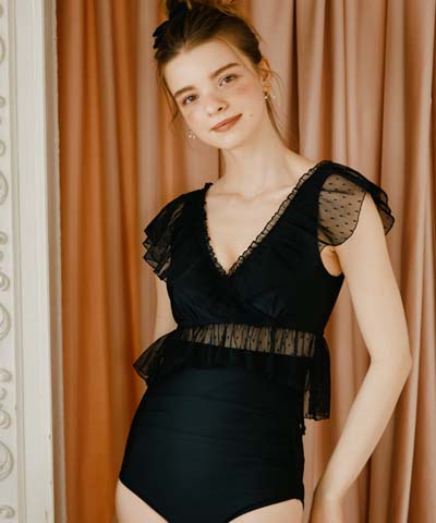 【San-ai Resort×PEACH JOHNコラボ】【ナイスバディ水着】フリルワイヤービキニ　9M・11L　【San-ai Resort（サンアイリゾート）】