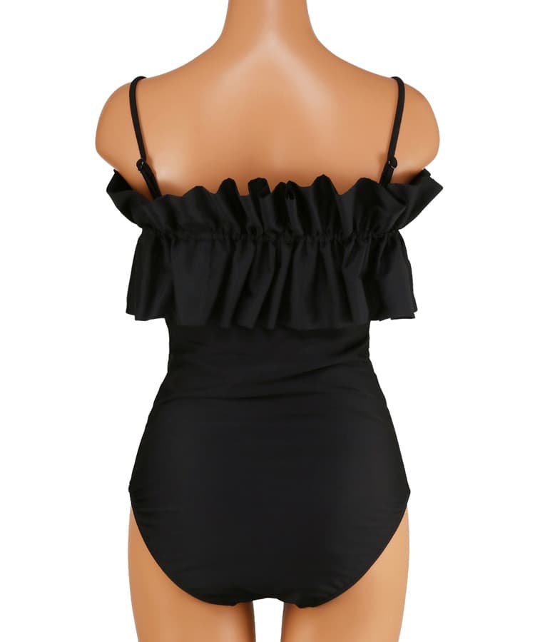 Reir(レイール)ワンピース スイムウェア 水着　ブラック 9M オシャレ水着【ELLESHOPコラボ】【STUNNING LUREコラボ】ノン