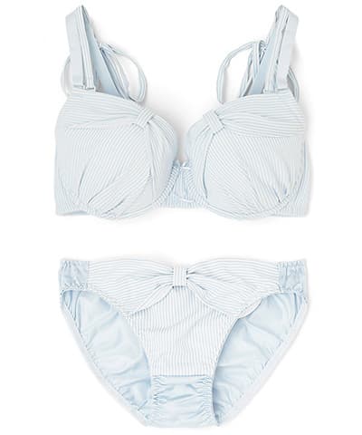 【SALE】ストライプリボンブラジャー＆ショーツセットGHI  【northerly】