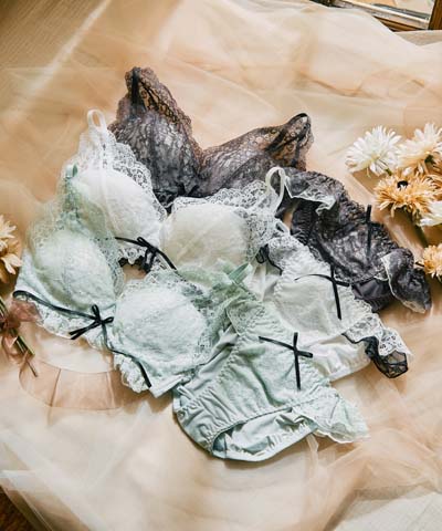 レーシーバイカラーノンワイヤーブラセット  【northerly】