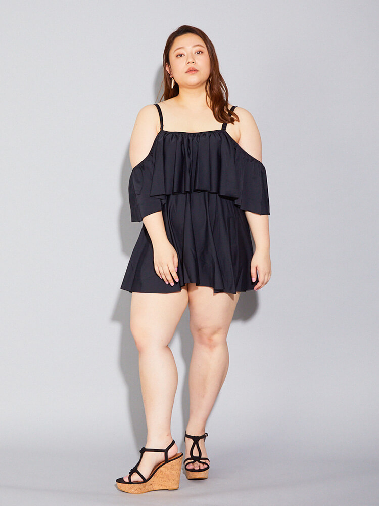 【More Size mizugi】【San-ai Resort】More Size Ａラインワンピース 15号/17号