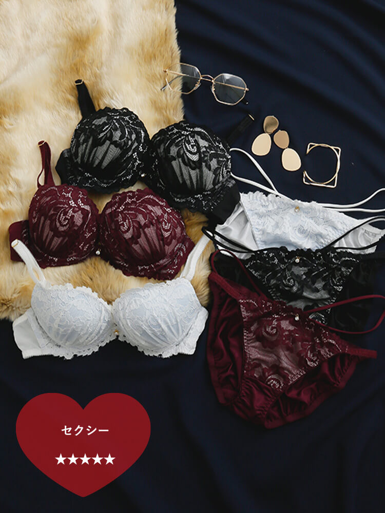 【northerly bra フィットシリーズ 脇胸スッキリ】AOレース編上/L字バイリンブラジャー&ショーツセット