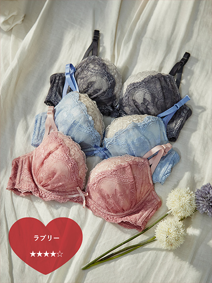 バイカラーストレッチレースブラジャー＆ショーツセット
