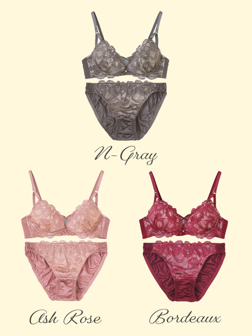 純欲カラーヌーディーレーシーストリングブラ&ショーツセット