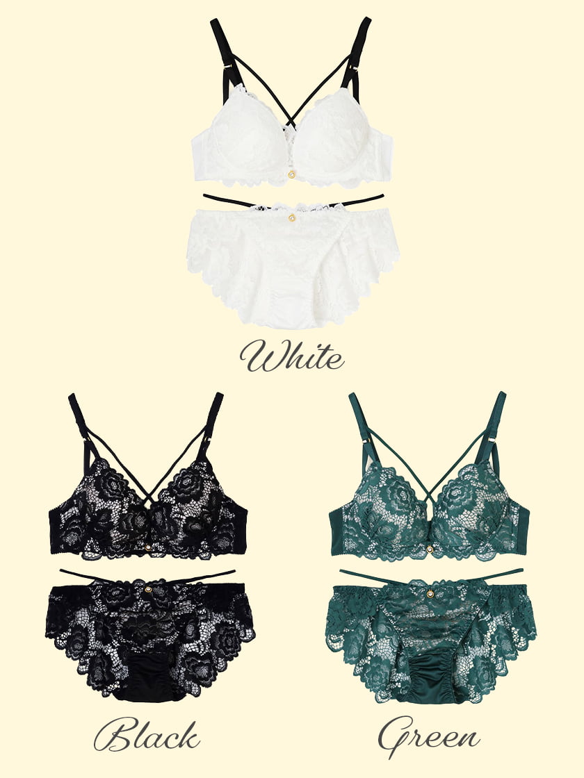 純欲レーシーBIGクロスブラジャー＆ショーツセット