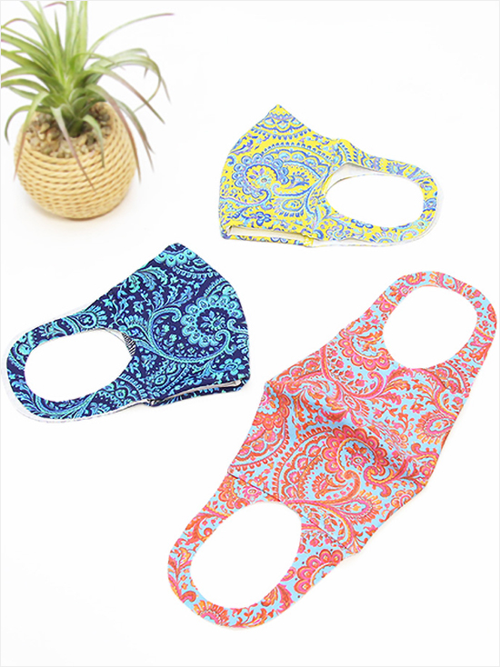 【San-ai Resort】【洗って使える】水着素材 リバティファブリック ペイズリー柄 UVカットマスク M 600yen (+tax)