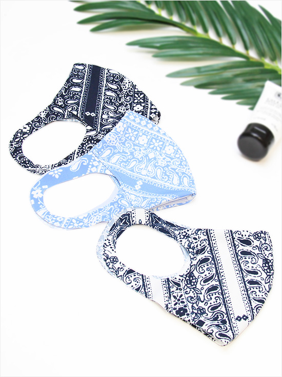 【San-ai Resort】【洗って使える】水着素材 リバティファブリック ペイズリー柄 UVカットマスク M 600yen (+tax)