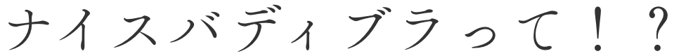 ナイスバディブラって！？