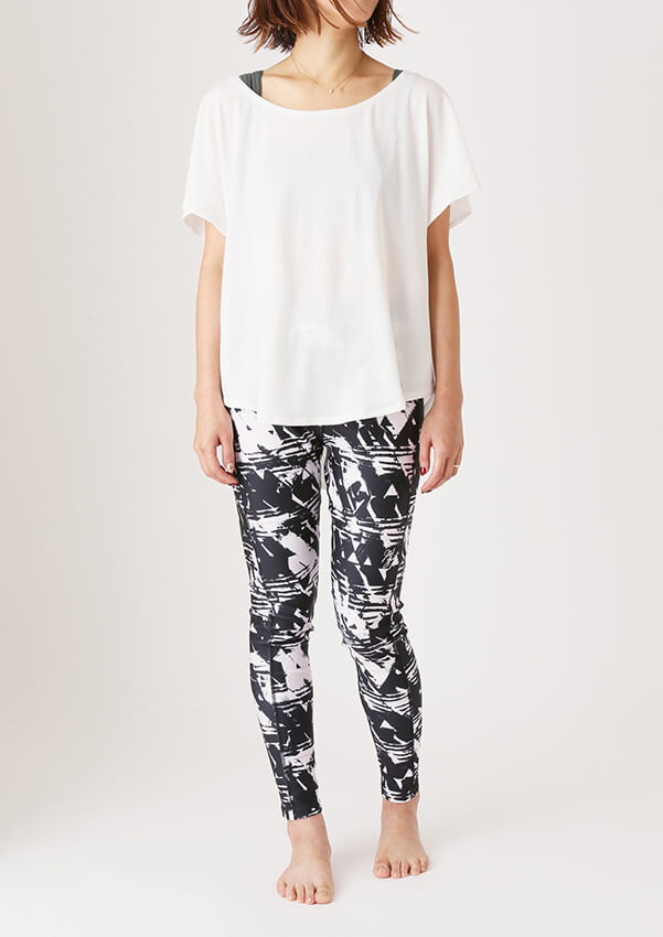 コーディネート｜Reir Active レイールアクティヴ・JILL STUART yoga ジルスチュアートヨガ｜ポリエステルベア天竺 Tシャツ M、ヨガパンツ&ロングキャミ セット M