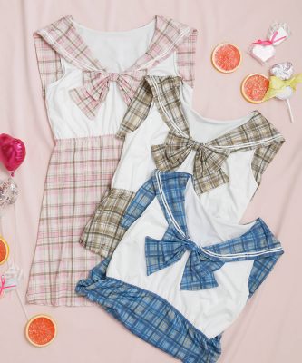 札幌パセオ 新作 チェックセーラーワンピース 日本最大級の水着が揃うai アイ スクウェア