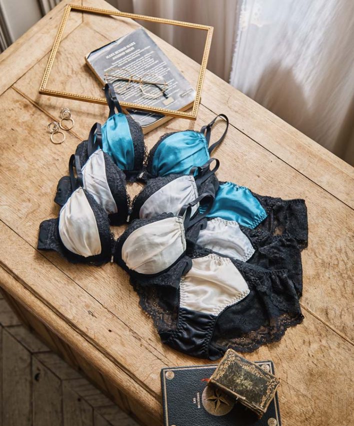 札幌パルコ】セクシードレープサテン ブラジャー＆ショーツセット