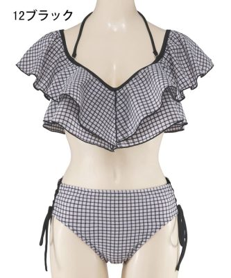 フリル付きブラックチェック水着 SHIBUYA109】新作♡チェックフリル水着 - 日本最大級の水着が揃うAi