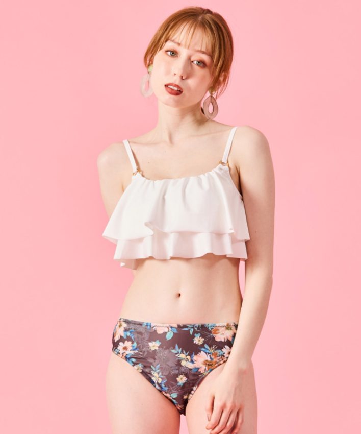 三愛水着 gingham check 3点セット「Totasu eleven」 SHIBUYA109店】water flower 3点セット水着【Totasu eleven】 - 日本